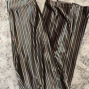 Zara Black and Gold Striped Pants; size small